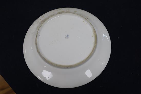 A Sevres style topographical plate, a Coalport plate and others